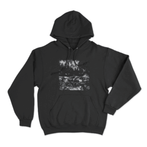Split Cover Unisex Hoodie Black