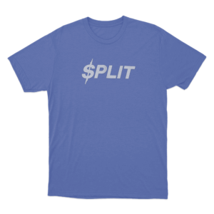Split Unisex T Shirt Blue